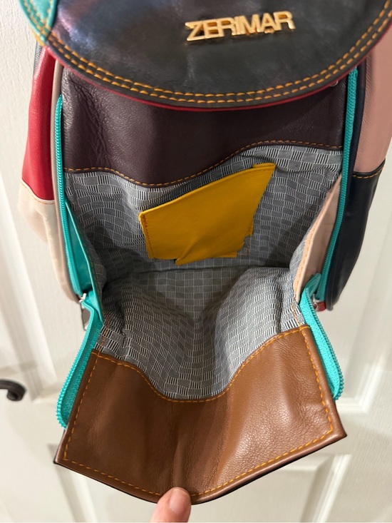 Zerimar patchwork leather sling backpack main image 12